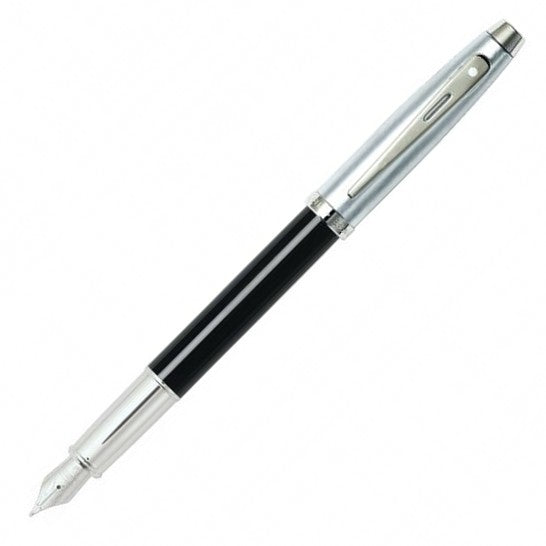 Sheaffer 100 Fountain Pen SET - Black Lacquer Barrel with Chrome Cap - KSGILLS.com | The Writing Instruments Expert