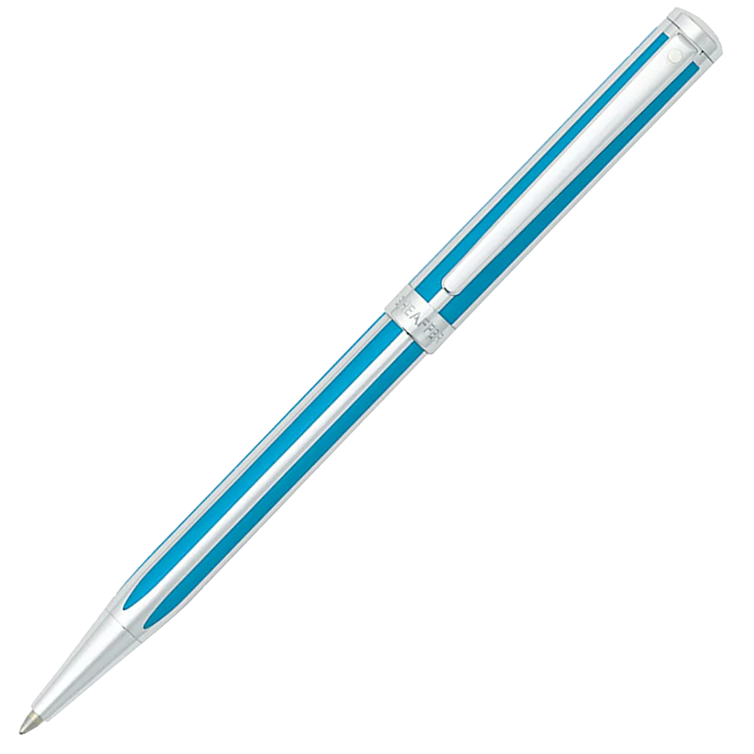 Sheaffer Intensity Ballpoint Pen - Blue Stripes Chrome Trim - KSGILLS.com | The Writing Instruments Expert