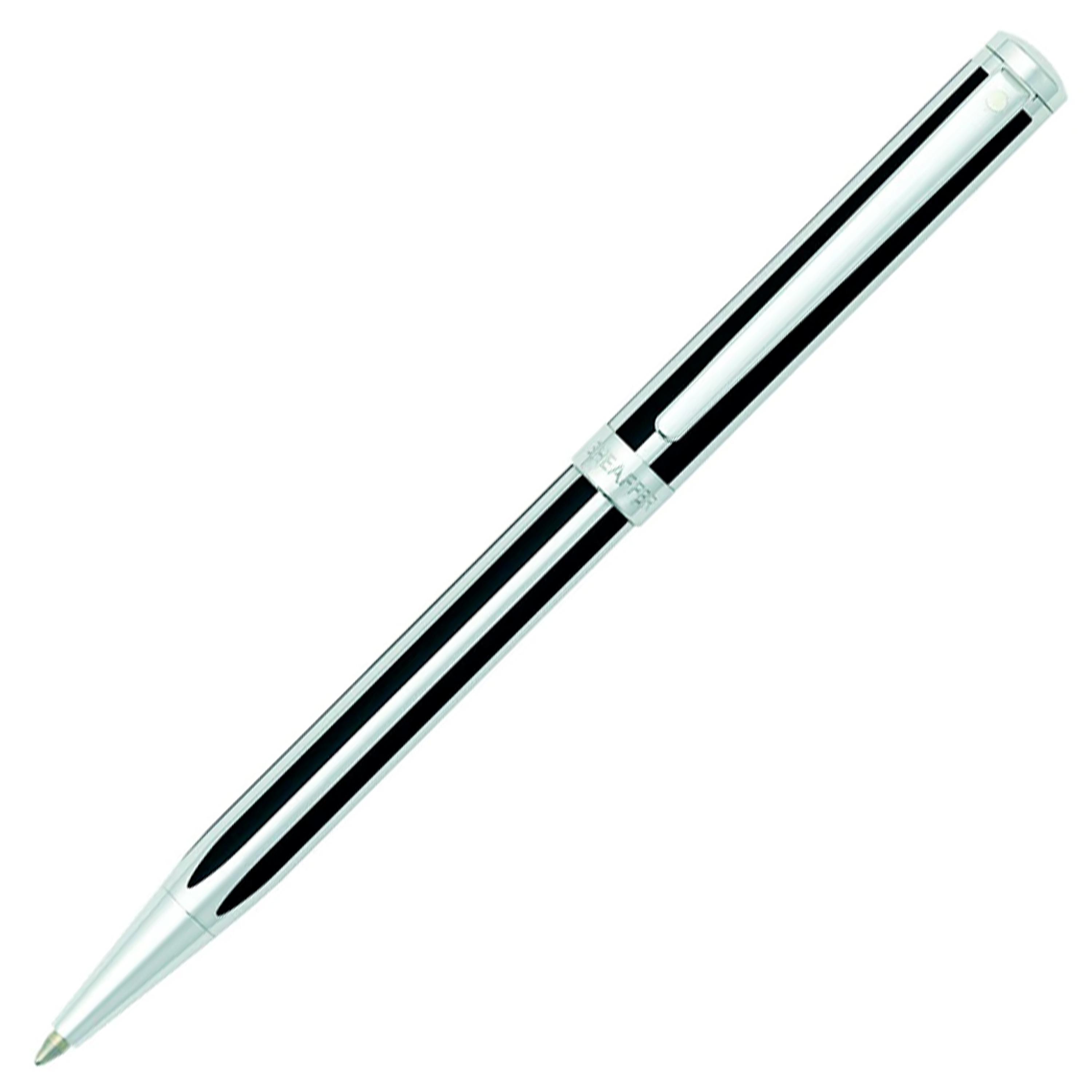 Sheaffer Intensity Ballpoint Pen Jet Black Striped Chrome Trim Since 1941, Pen
