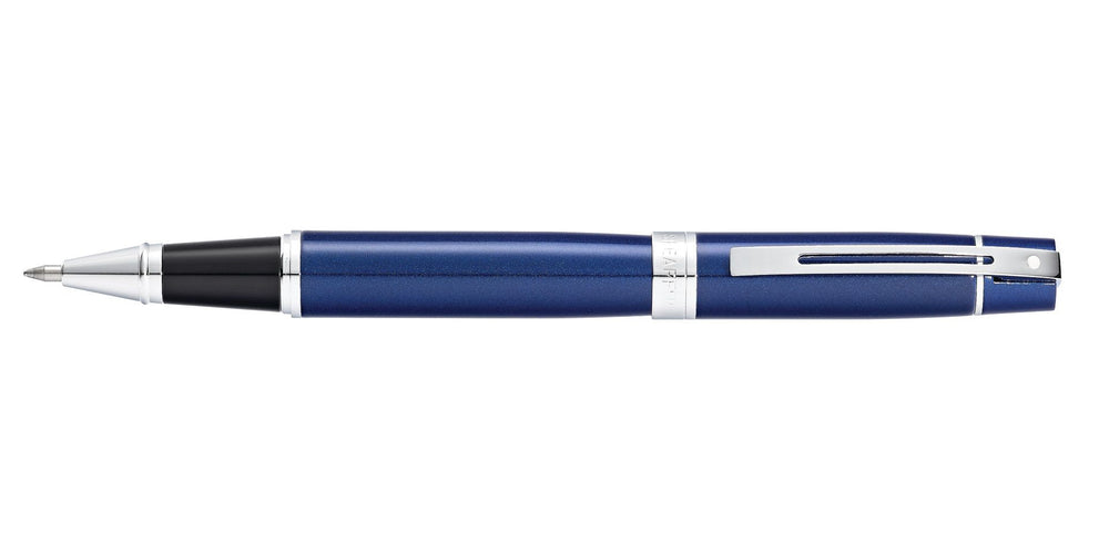 Sheaffer 300 Rollerball Pen - Blue Chrome Trim (Glossy Lacquer) - KSGILLS.com | The Writing Instruments Expert