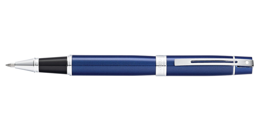Sheaffer 300 Rollerball Pen - Blue Chrome Trim (Glossy Lacquer) - KSGILLS.com | The Writing Instruments Expert