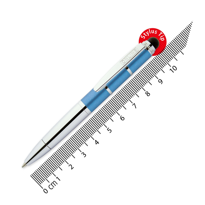 Online Piccolo Ballpoint Pen - Metallic Blue (Mini Sized with Stylus) - KSGILLS.com | The Writing Instruments Expert