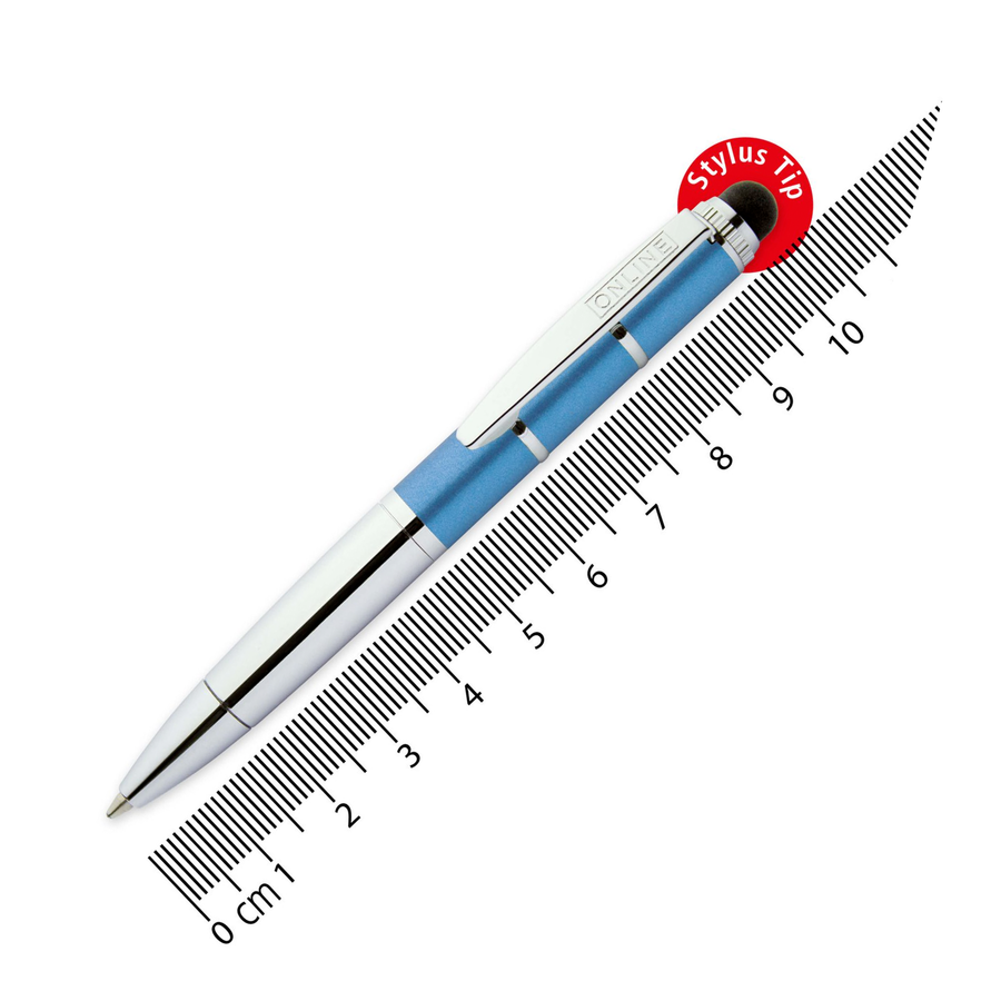 Online Piccolo Ballpoint Pen - Metallic Blue (Mini Sized with Stylus) - KSGILLS.com | The Writing Instruments Expert