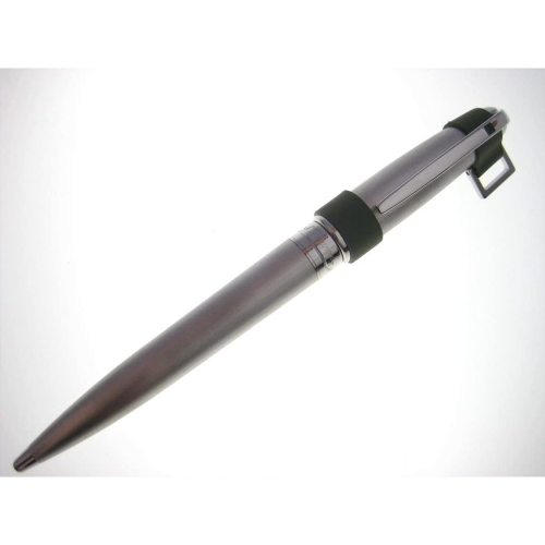 S.T. Dupont Olympio Drill Grey Rubber Palladium Ballpoint Pen - KSGILLS.com | The Writing Instruments Expert