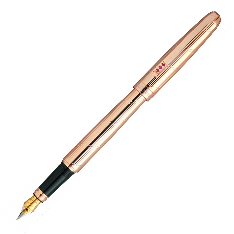 Alain Delon Monarch Rose Gold Plate Fountain Pen - KSGILLS.com | The Writing Instruments Expert