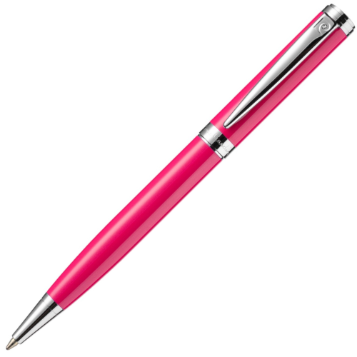 Pierre Cardin Newton Ballpoint Pen - Pink Chrome Trim (with LASER Engraving) - KSGILLS.com | The Writing Instruments Expert