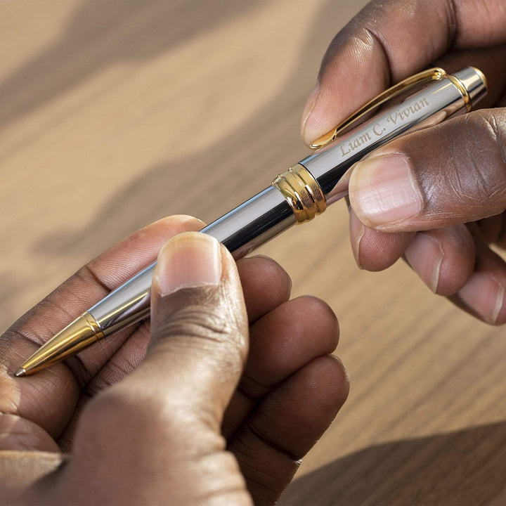 Cross Bailey Ballpoint Pen - Medalist Chrome Gold Trim - KSGILLS.com | The Writing Instruments Expert