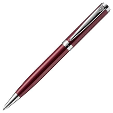 Pierre Cardin Newton Ballpoint Pen - Red Chrome Trim (with LASER Engraving) - KSGILLS.com | The Writing Instruments Expert