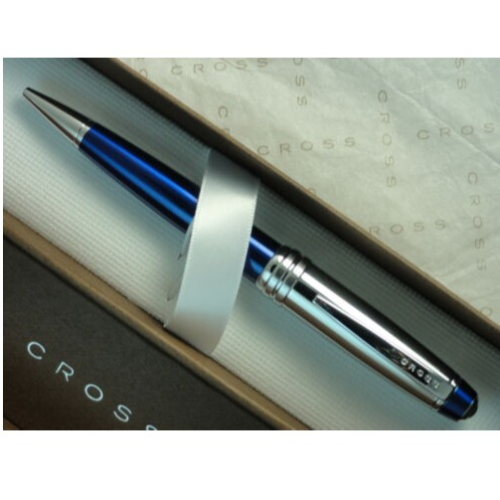 Cross Bailey Mechanical Pencil - Blue Silver Lacquer Chrome Trim (0.7mm) - KSGILLS.com | The Writing Instruments Expert
