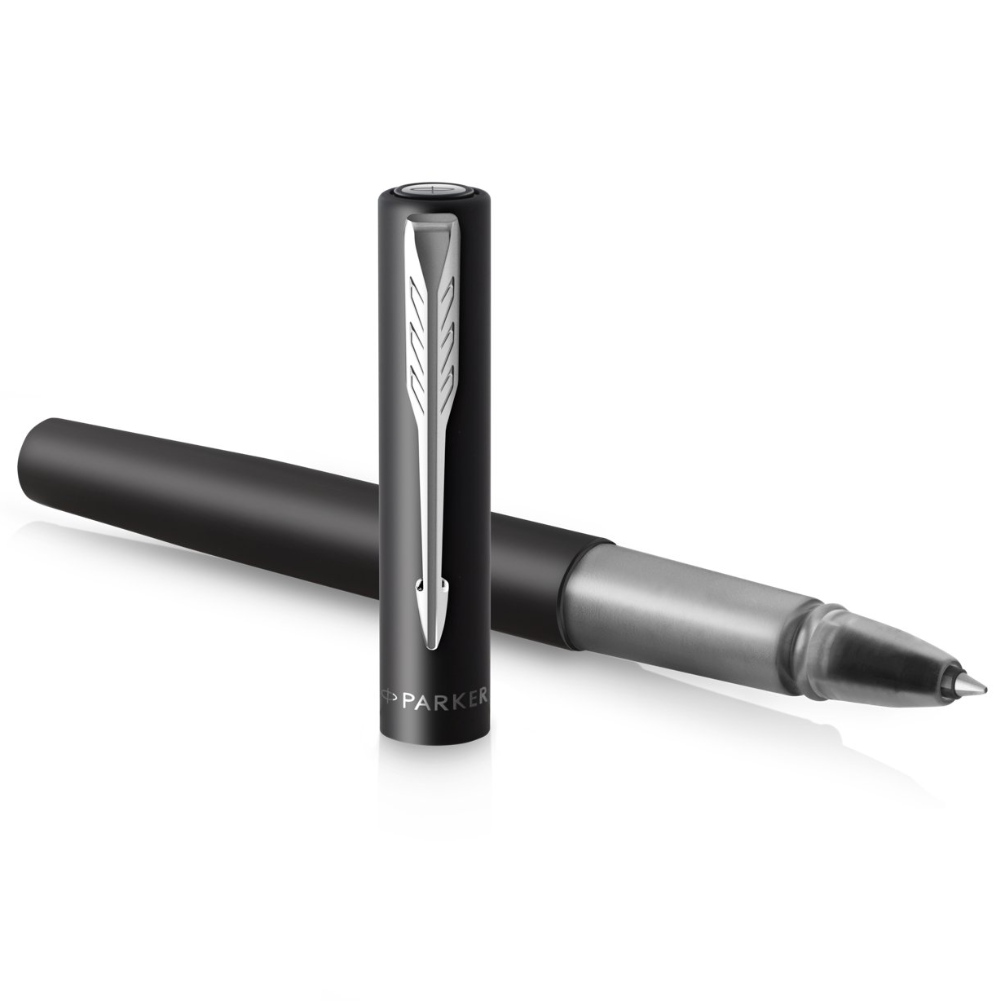 Parker Vector XL Rollerball Pen - Black Chrome Trim - Refill Black Medium - KSGILLS.com | The Writing Instruments Expert