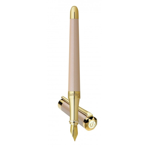 S.T. Dupont Liberte Pearl Lacquer and Gold Fountain Pen - KSGILLS.com | The Writing Instruments Expert