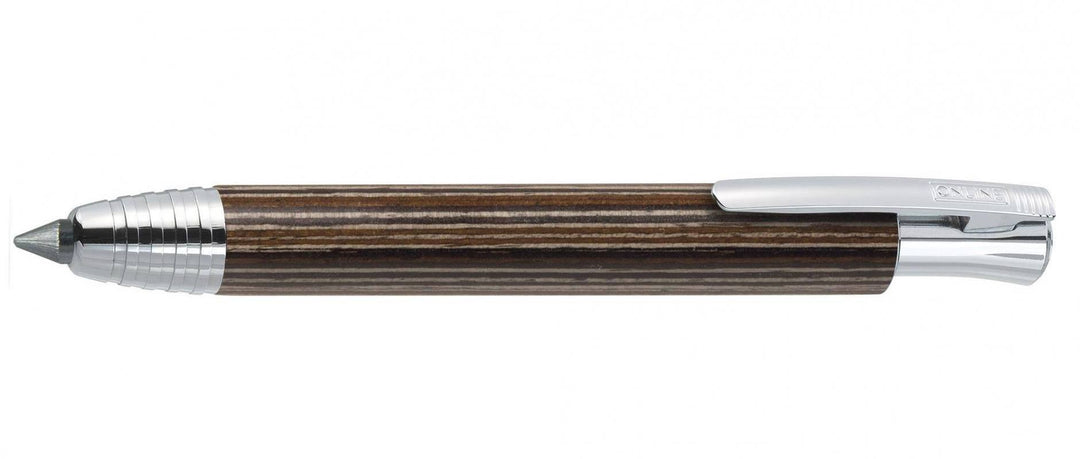 ONLINE Sketch Mechanical Pencil (Clutch) - Maroon Wood Brown Chrome Trim - KSGILLS.com | The Writing Instruments Expert