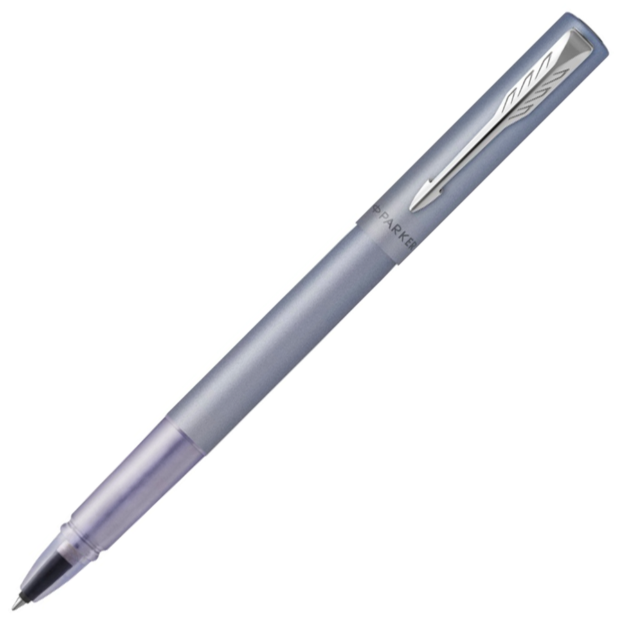 Parker Vector XL Rollerball Pen - Silver Blue Chrome Trim - Refill Black Medium - KSGILLS.com | The Writing Instruments Expert