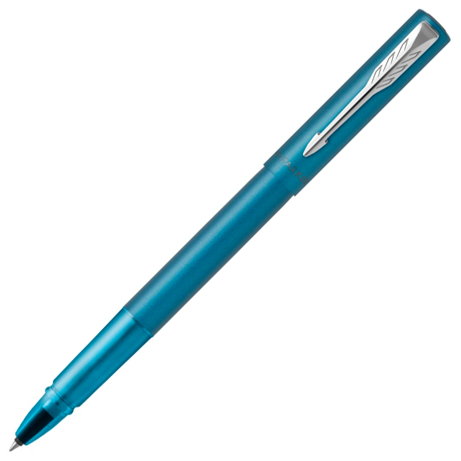 Parker Vector XL Rollerball Pen - Teal Blue Chrome Trim - Refill Black Medium - KSGILLS.com | The Writing Instruments Expert