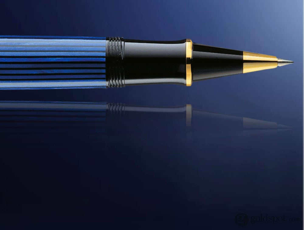 Pelikan Souveran R800 Rollerball Pen - Black Blue Gold Trim - KSGILLS.com | The Writing Instruments Expert