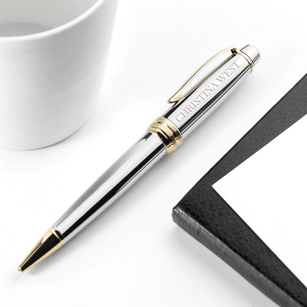 Cross Bailey Ballpoint Pen - Medalist Chrome Gold Trim - KSGILLS.com | The Writing Instruments Expert