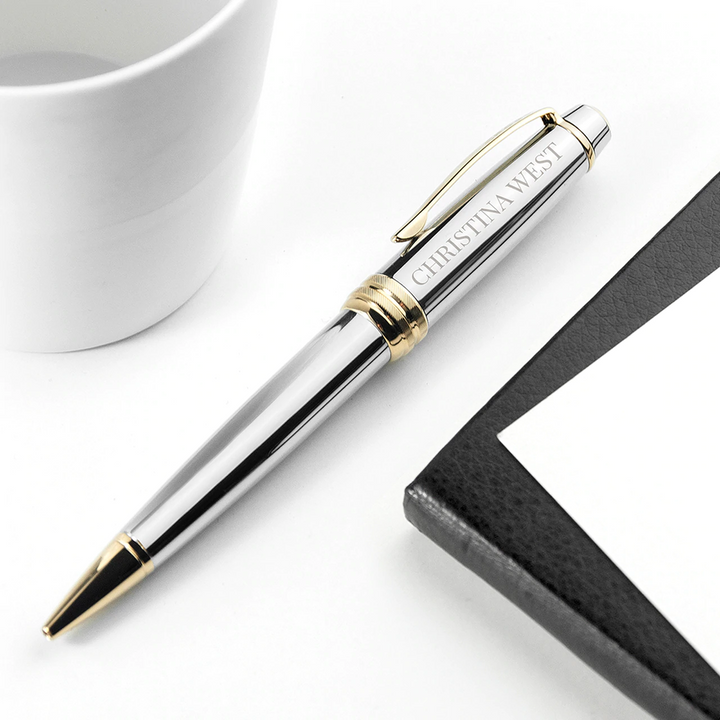 Cross Bailey Ballpoint Pen - Medalist Chrome Gold Trim - KSGILLS.com | The Writing Instruments Expert