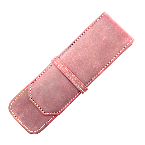 ONLINE PU Leather Pen Pouch - Patina Brown - 2 Pen - KSGILLS.com | The Writing Instruments Expert