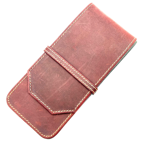 ONLINE PU Leather Pen Pouch - Patina Brown - 3 Pen - KSGILLS.com | The Writing Instruments Expert