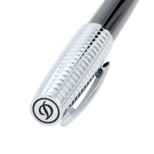 S.T. Dupont ST Michel Black Lacquer Chrome Ballpoint Pen - KSGILLS.com | The Writing Instruments Expert