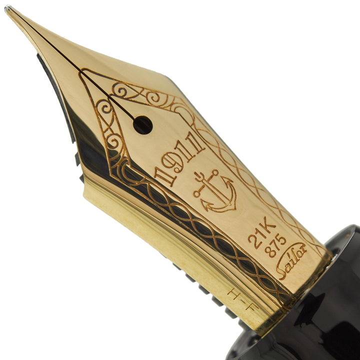 Sailor 1911L Large Realo Black Gold Trim 21K Fountain Pen - KSGILLS.com | The Writing Instruments Expert