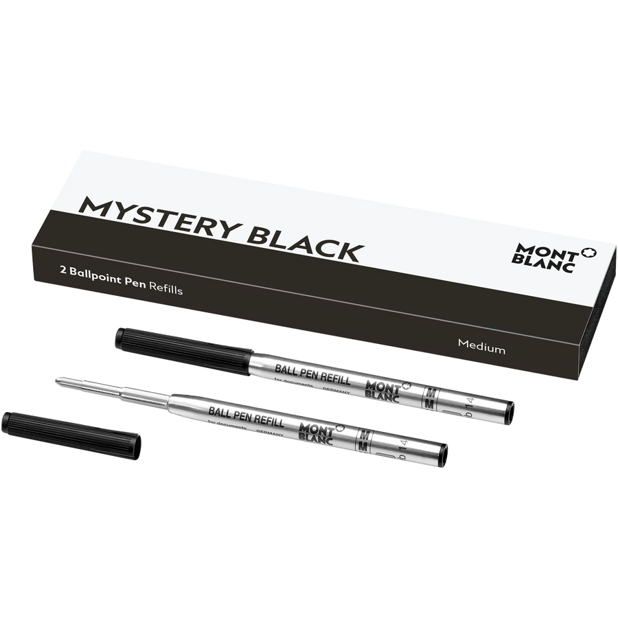 Montblanc Refill Ballpoint Pen (Pack of 2) Mystery Black - Medium (M) - KSGILLS.com | The Writing Instruments Expert