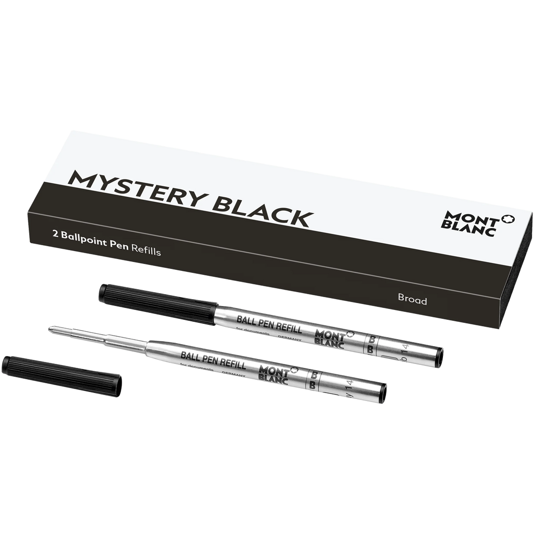 Montblanc Refill Ballpoint Pen (Pack of 2) Mystery Black - Broad (B) - KSGILLS.com | The Writing Instruments Expert