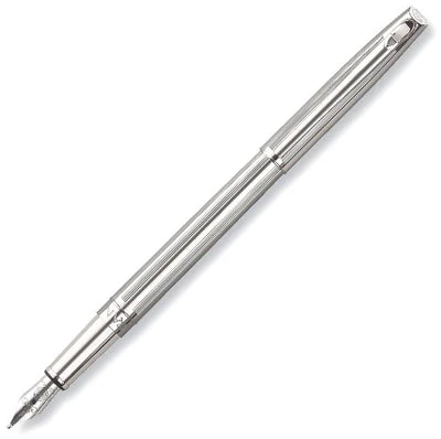 Caran d'Ache Leman Rollerball Pen - Madison Cisele Rolled Platinum (SLIM) - KSGILLS.com | The Writing Instruments Expert