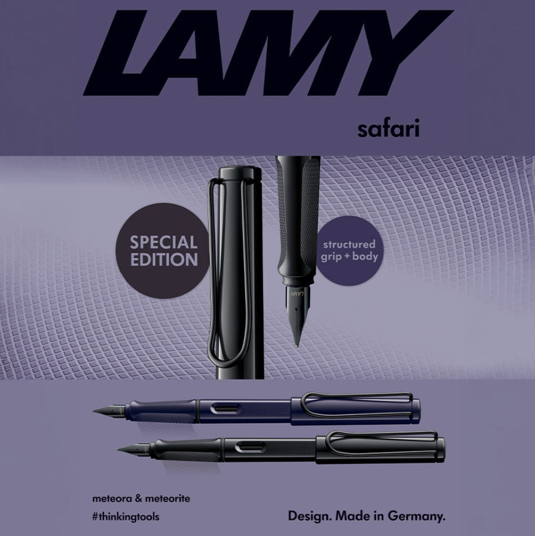 2026 Lamy Safari Special Edition Meteorite (Glossy Black) and Meteora (Purple)