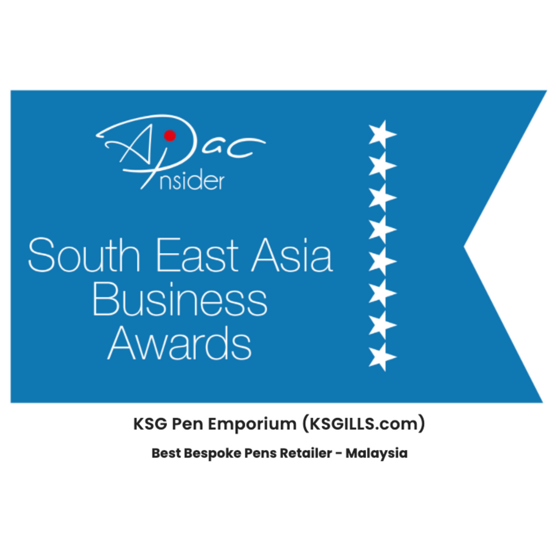 "KSGILLS.com - Best Bespoke Pens Retailer - Malaysia - Award Winner by APAC Insider South East Asia Business Awards"