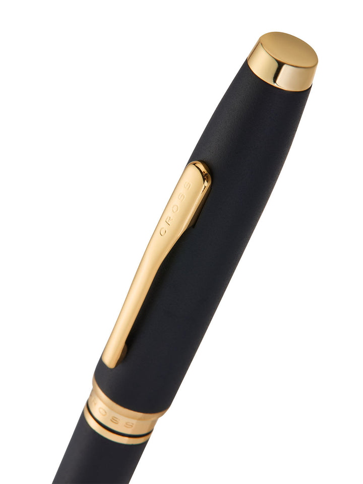 KSG set - Single Pen SET - Cross Coventry Ballpoint Pen - Black Gold Trim