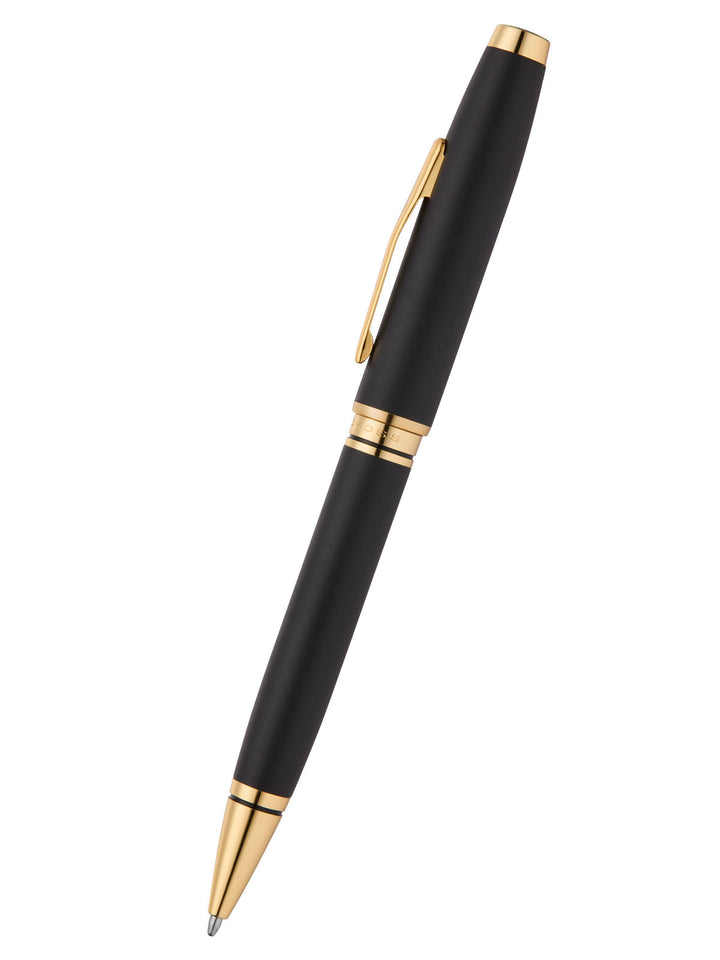 KSG set - Single Pen SET - Cross Coventry Ballpoint Pen - Black Gold Trim