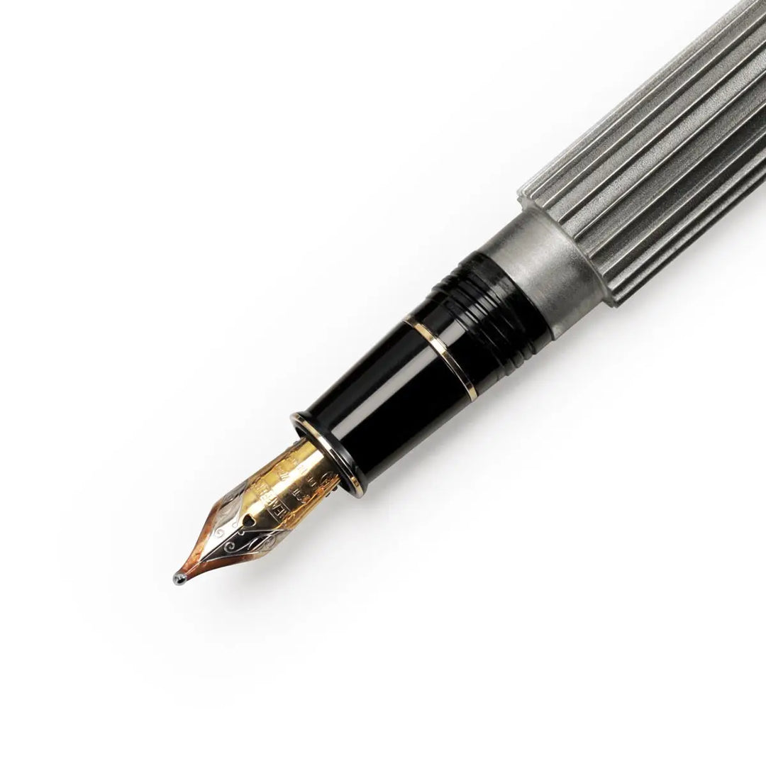 KSG LUXE - Royal Selangor Pewter 18K Gold Nib Fountain Pen (B) - Vapour with Ink Converter and FREE LASER Engraving