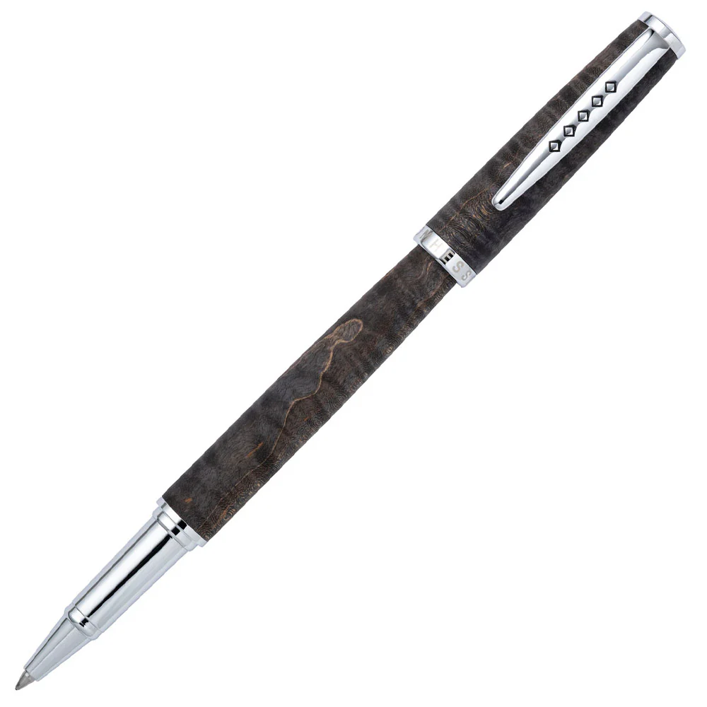 Tom Hessin Edinburgh Rollerball Pen - Stockbridge Stone Grey Chrome Trim