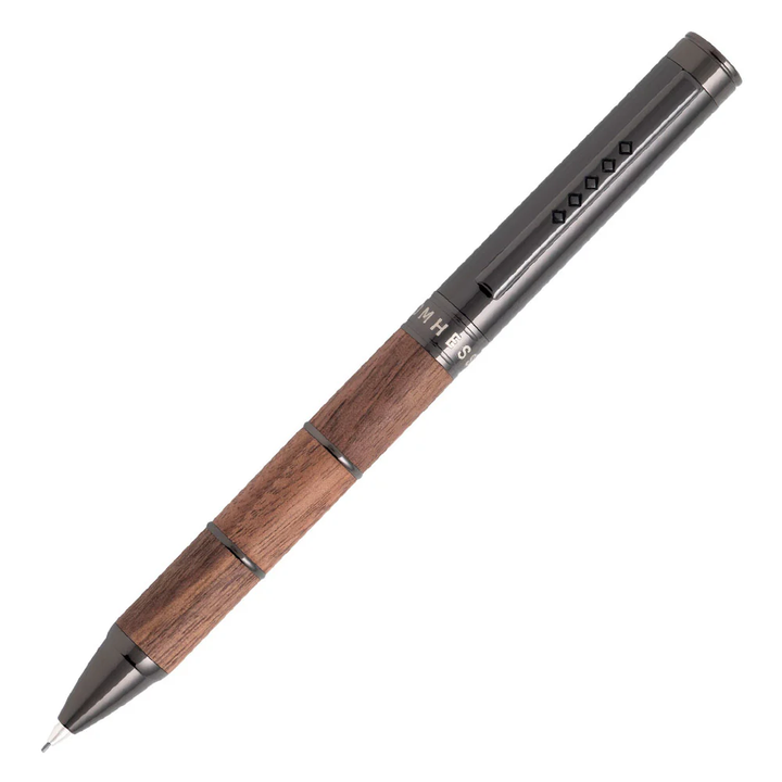 Tom Hessin Revolution Mechanical Pencil (0.7mm) - Rustic Light Brown Wooden Barrel Gunmetal Black Trim