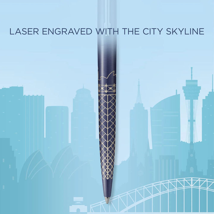 Parker Jotter Classic (PREMIUM) Ballpoint Pen - Sydney Special Edition Blue Chrome Trim