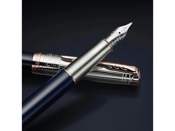Parker Sonnet Fountain Pen - Intrepid Journeys Collection Mt. Fuji Edition Blue Gold Trim (18K Gold Nib)