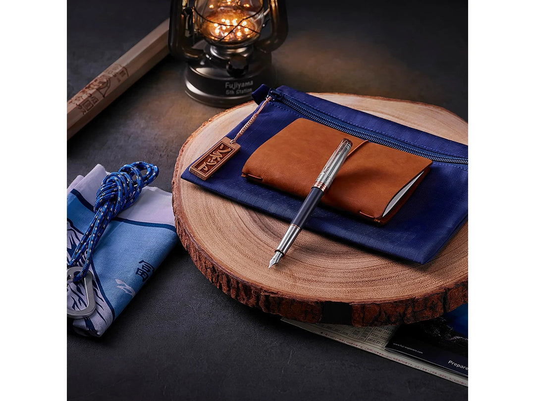 Parker Sonnet Fountain Pen - Intrepid Journeys Collection Mt. Fuji Edition Blue Gold Trim (18K Gold Nib)