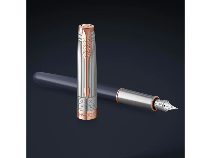 Parker Sonnet Fountain Pen - Intrepid Journeys Collection Mt. Fuji Edition Blue Gold Trim (18K Gold Nib)