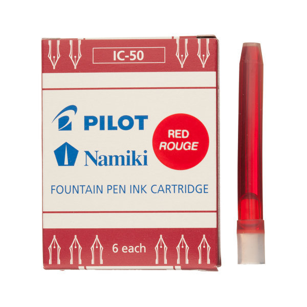 Pilot Ink Cartridge - IC-50 Fountain Pen (Pack of 6) - Red - KSGILLS.com | The Writing Instruments Expert