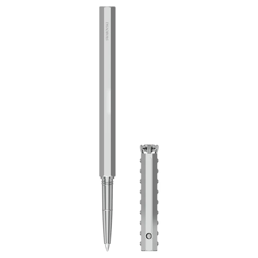 Swarovski Classic Ballpoint Pen - Silver Monochrome (with LASER Engraving) - KSGILLS.com | The Writing Instruments Expert
