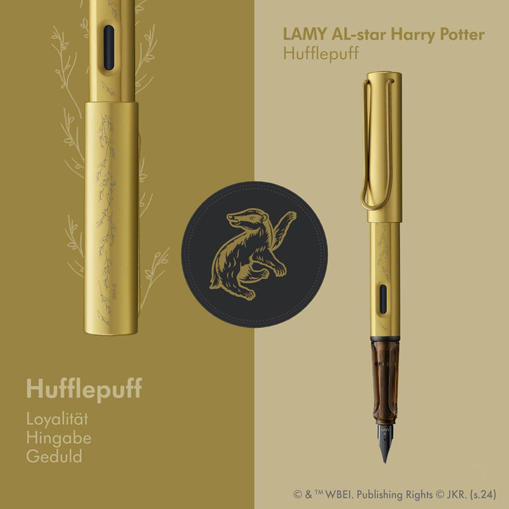 Lamy AL-Star Fountain Pen - Hufflepuff WITH Ink Converter and LASER Engraving (Harry Potter Special Edition)