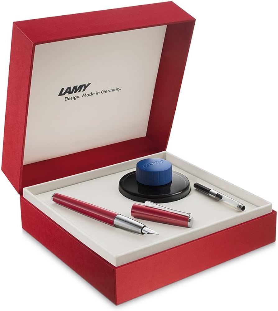 Lamy Studio Fountain Pen -  Wild Rubin Red Special Edition Gift Set 14K Gold Broad Nib - KSGILLS.com | The Writing Instruments Expert