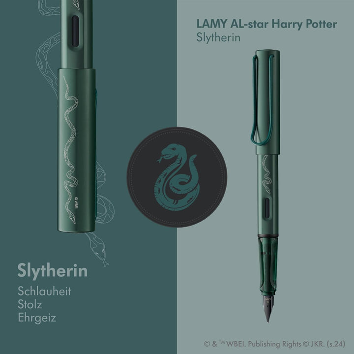 Lamy AL-Star Fountain Pen - Slytherin WITH Ink Converter and LASER Engraving (Harry Potter Special Edition)