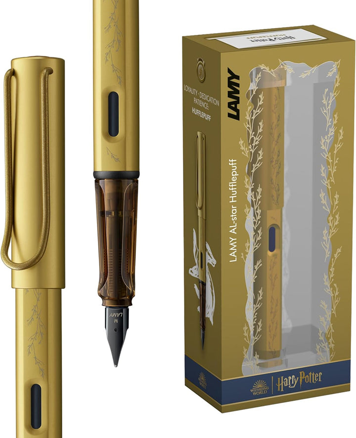 Lamy AL-Star Fountain Pen - Hufflepuff WITH Ink Converter and LASER Engraving (Harry Potter Special Edition)