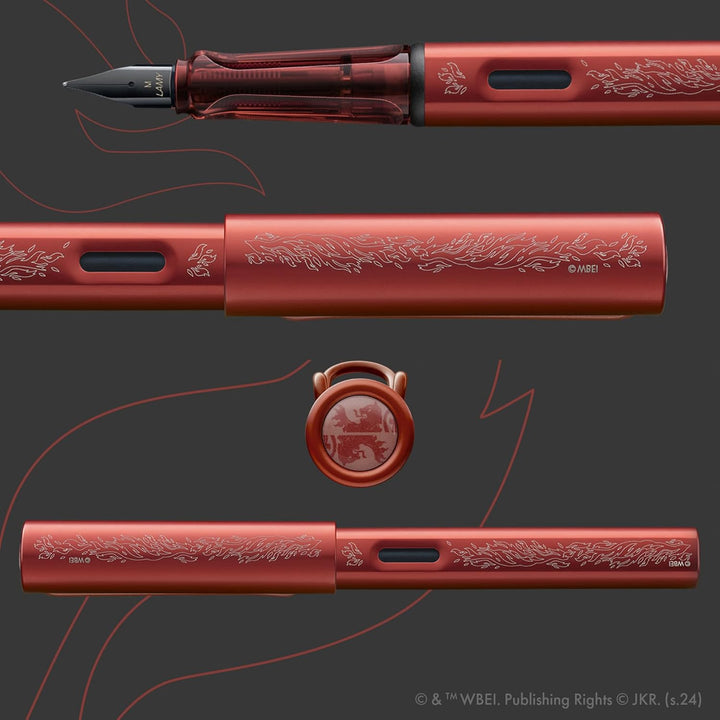 Lamy AL-Star Fountain Pen - Gryffindors WITH Ink Converter and LASER Engraving (Harry Potter Special Edition)