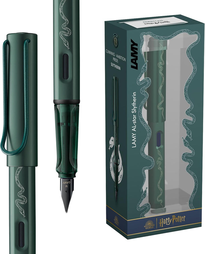 Lamy AL-Star Fountain Pen - Slytherin WITH Ink Converter and LASER Engraving (Harry Potter Special Edition)