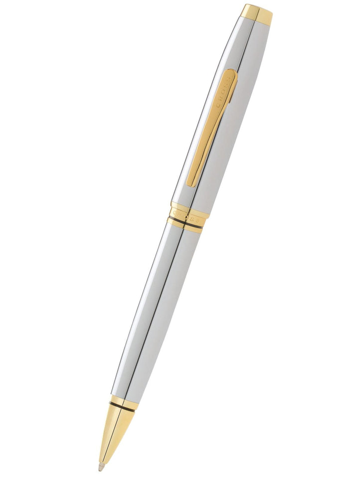 KSG set - Single Pen SET - Cross Coventry Ballpoint Pen - Polished Chrome Gold Trim