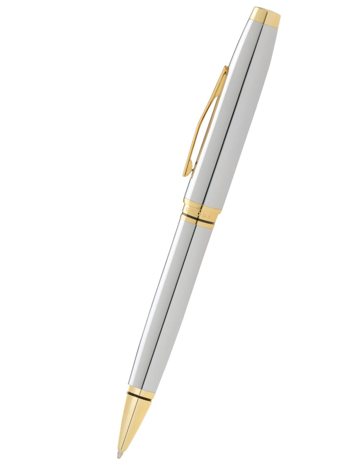 KSG set - Single Pen SET - Cross Coventry Ballpoint Pen - Polished Chrome Gold Trim
