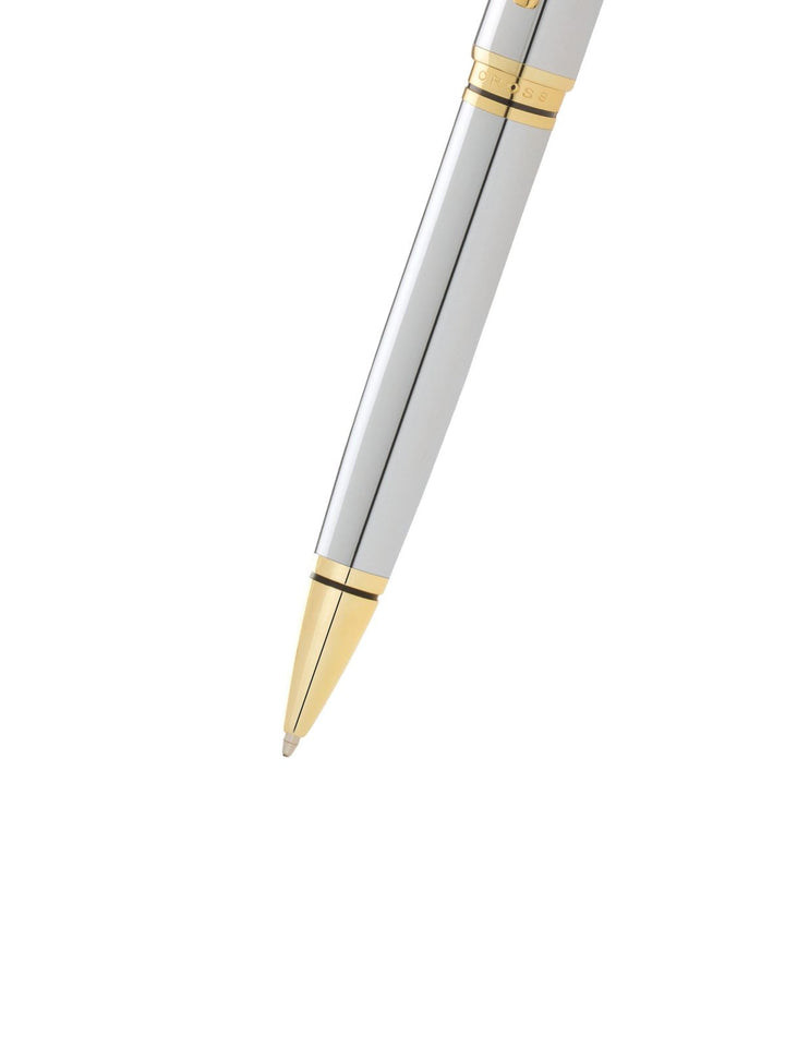 KSG set - Single Pen SET - Cross Coventry Ballpoint Pen - Polished Chrome Gold Trim